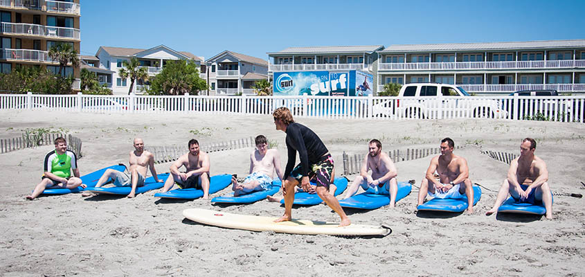 Charleston Surf Lessons Beach instruction. © 2014 Audra L. Gibson. All Rights Reserved.