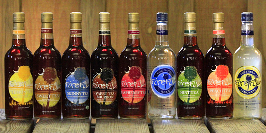 A selection of Firefly flavors awaits at the Firefly Distillery tasting room