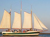 The Schooner Pride Sailing tour grants guests a smooth ride along the Charleston Harbor.