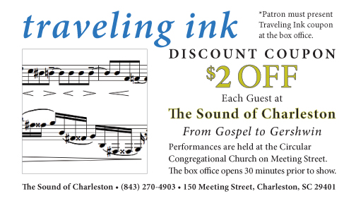 Sound of Charleston coupon good for musical performances at the Circular Congregation.