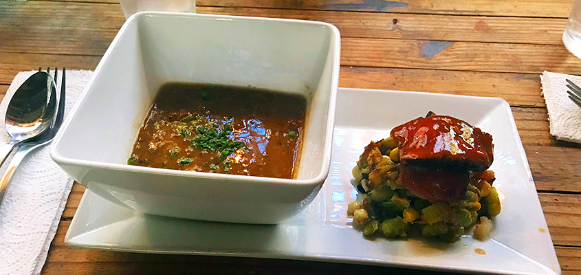 R Kitchen Ribeye and Lentil Soup. © 2017 Tonya Mulqueen.