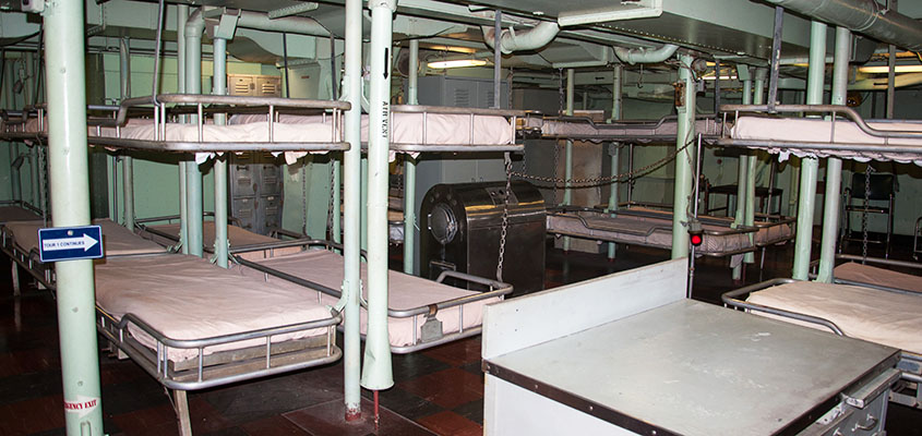 The ship's berth (or sleeping quarters) similar to the one seen here become home for a night for the students in the Youth Overnight Program. 