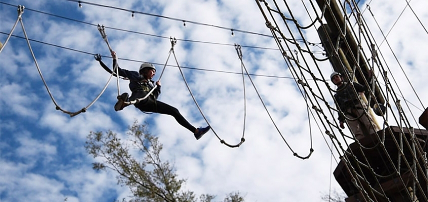 Ready to climb to new heights? Tackle this Charleston Ropes Course.
